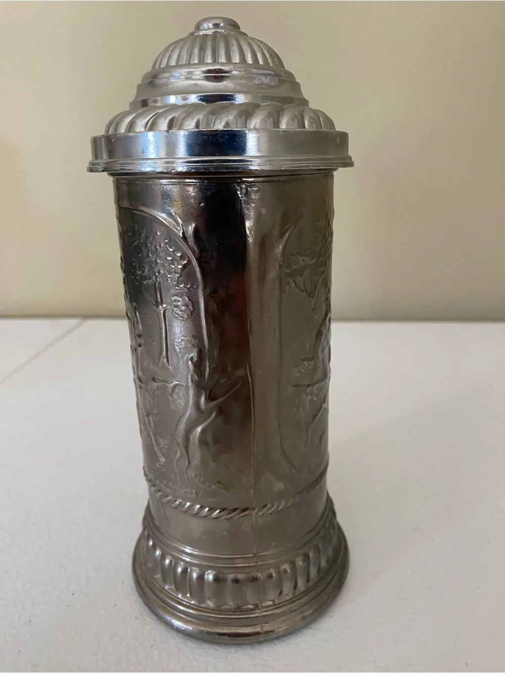 Vintage Avon Beer Stein Glass with Metallic Finish